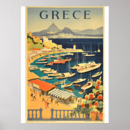 Het Griekse poster van het vintage-reizen.
