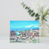 Het Griekse theater in het Briefkaart Taormina (Staand voorkant)