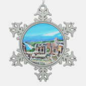Het Griekse theater - Pewter Snowflake Ornament (Voorkant)