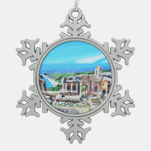 Het Griekse theater - Pewter Snowflake Ornament (Voorkant)