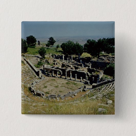 Het Griekse theater Vierkante Button 5,1 Cm (Voorkant)
