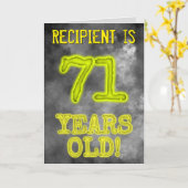 Het griezelige het Gloeien Aura kijkt "71 JAAR Kaart (Gele Bloem)