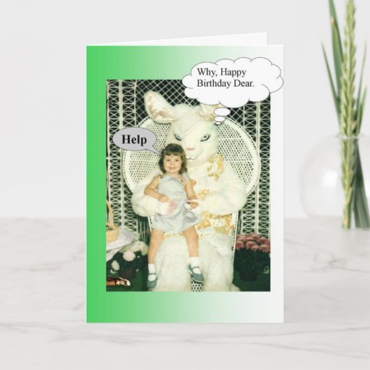 Het griezelige Konijntje van de Verjaardag Kaart (Voorkant)