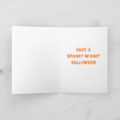 Het griezelige Spook van Wooky Halloween Kaart (Binnen)