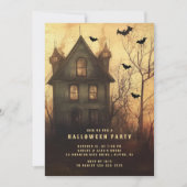 Het griezelige spookhuis Halloween Kaart (Voorkant)