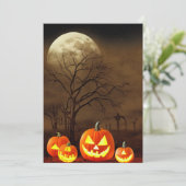 Het Griezige Kerkhof Halloween Feestje Kaart (Staand voorkant)