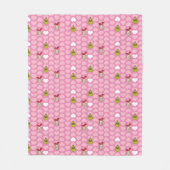 Het grijs- en Cindy-Lou-roze hartpatroon Fleece Deken (Voorkant)