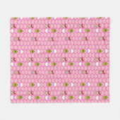 Het grijs- en Cindy-Lou-roze hartpatroon Fleece Deken (Voorkant (Horizontaal))