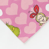 Het grijs- en Cindy-Lou-roze hartpatroon Fleece Deken (Hoek)