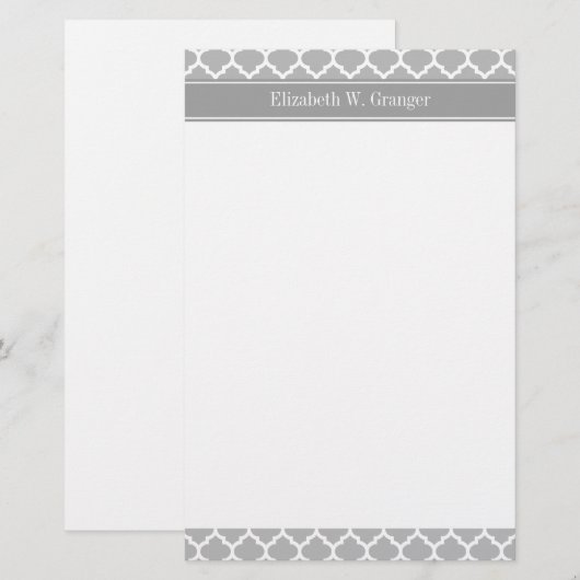 Het grijs-witte Marokkaanse #5 Donkergrijze Briefpapier (Voorkant / Achterkant)