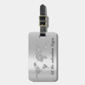 Het grijze adres van de wereldkaart laat het avont bagagelabel (Voorkant verticaal)