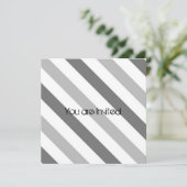 Het grijze Baby shower van Strepen Kaart (Staand voorkant)