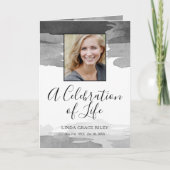 Het grijze BegrafenisProgramma van de Viering van Programma (Voorkant)