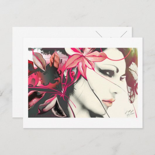 Het grijze Briefkaart van de Kwestie (Voorkant / Achterkant)