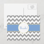 Het grijze en Blauwe Gestreepte Monogram van de Briefkaart (Voorkant / Achterkant)