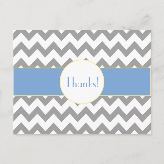 Het grijze en Blauwe Gestreepte Monogram van de Briefkaart (Voorkant)
