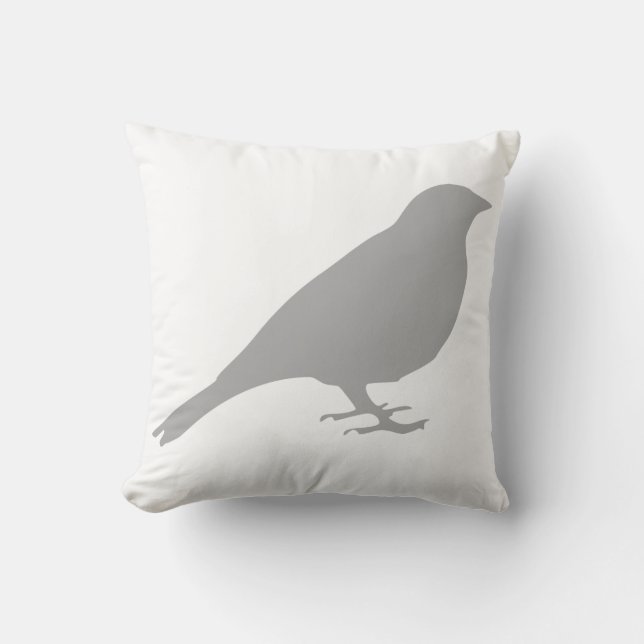 Het grijze Hoofdkussen van de Vogel Kussen (Voorkant)