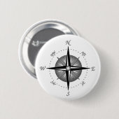 Het grijze Kompas nam toe Ronde Button 5,7 Cm (Voorkant /achterkant)