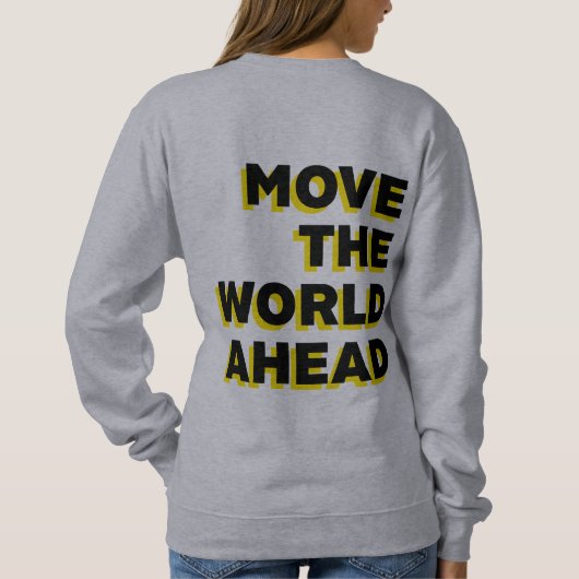 Het grijze sweatshirt van vrouwen - Verplaats de w (Achterkant)