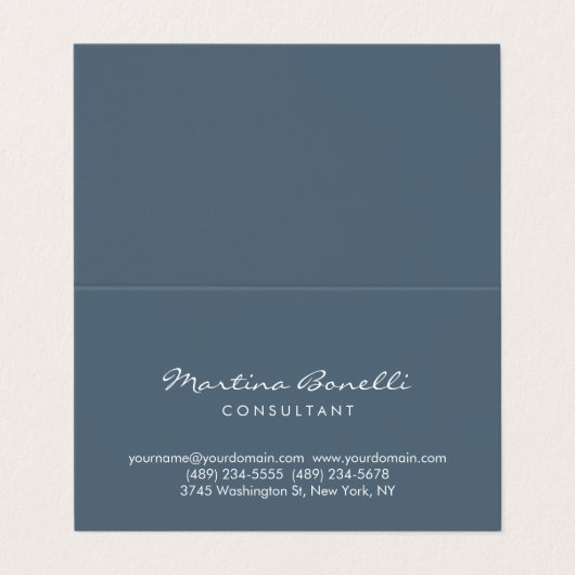 Het grijze Visitekaartje van het Manuscript van Pa (Buitenkant ongevouwen)