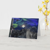 Het grijze Wolf, Raven & Wenskaart van de Dageraad Kaart (Gele Bloem)