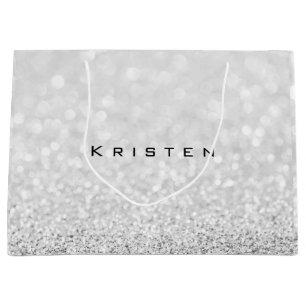 Het grijze Zilveren Wit schittert de Gift Kristen Groot Cadeauzakje