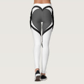 Het grijze, zwarte hartontwerp leggings (Achterkant)