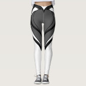 Het grijze, zwarte hartontwerp leggings (Voorkant)