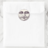 Het grillige gezicht van de maan ronde sticker (Tas)