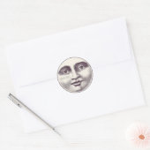 Het grillige gezicht van de maan ronde sticker (Envelop)