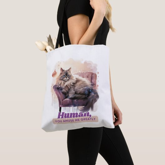 Het grillige "mens, je amuseert me geweldig" Cat Tote Bag (Dichtbij)
