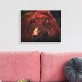 HET GRIZZLY BEREN canvas Afdruk (Insitu (Woonkamer))