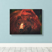 HET GRIZZLY BEREN canvas Afdruk (Insitu (Houten vloer))