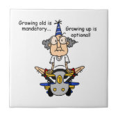 Het groeien is Facultatieve Humor Tegeltje (Voorkant)