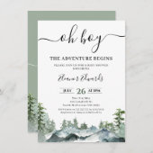 Het groene avontuur begint Wilderness Baby shower Kaart (Voorkant / Achterkant)