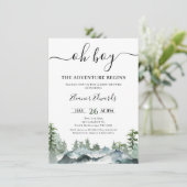 Het groene avontuur begint Wilderness Baby shower Kaart (Staand voorkant)