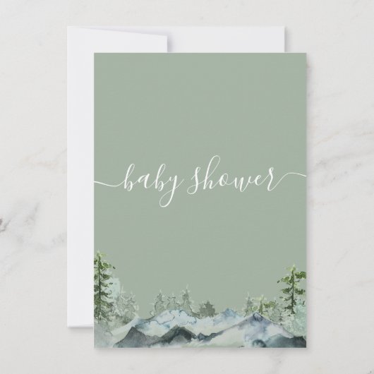 Het groene avontuur begint Wilderness Baby shower Kaart (Achterkant)