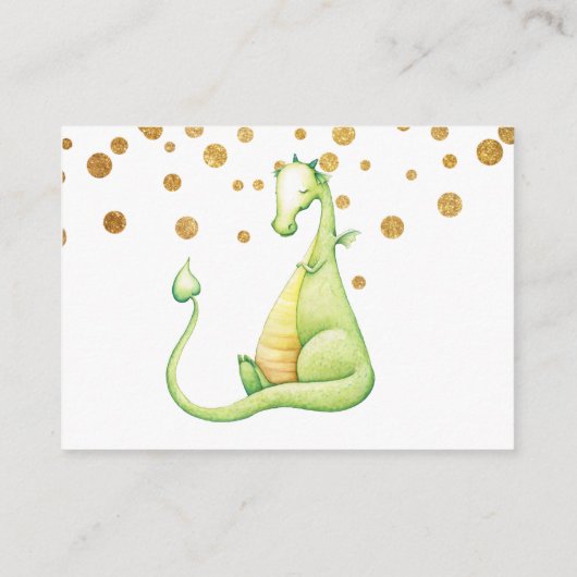 *~* Het Groene Baby shower van de Draak van de Sto Informatiekaartje (Achterkant)