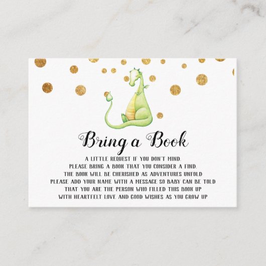 *~* Het Groene Baby shower van de Draak van de Sto Informatiekaartje (Voorkant)