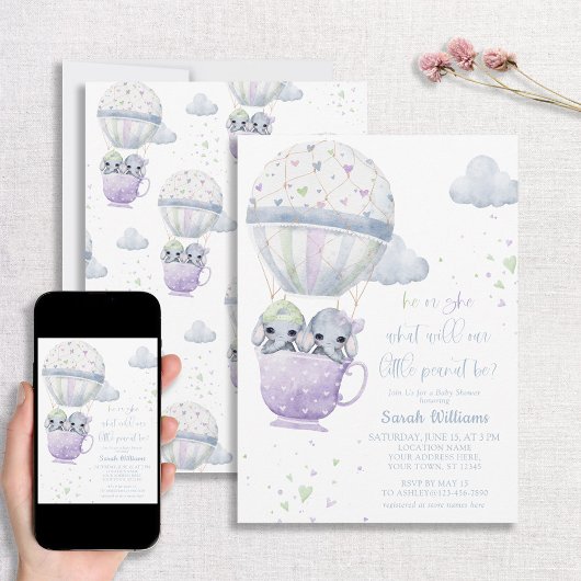 Het groene Baby shower van Lavender onthult het ol Kaart