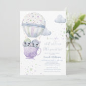 Het groene Baby shower van Lavender onthult het ol Kaart (Staand voorkant)