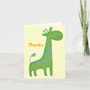 Het groene Bedankt van Applique van de Giraffe