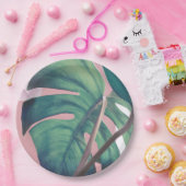 Het Groene Blad van Monstera Papieren Bordje (Feest)