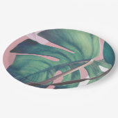 Het Groene Blad van Monstera Papieren Bordje (Gekanteld)