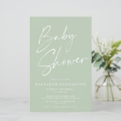 Het Groene Eenvoudige Baby shower van het Manuscri (Staand voorkant)