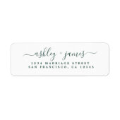 Het groene Elegant Adres van de Terugkeer van het Etiket (Voorkant)