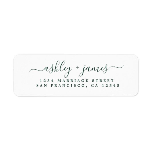 Het groene Elegant Adres van de Terugkeer van het  Etiket (Voorkant)