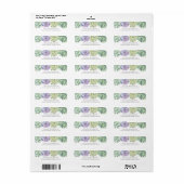 Het groene en Paarse Aanhangige Adres van de Terug Etiket (Full Sheet)