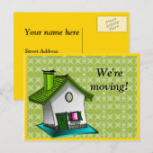 Het Groene en Witte Huis Verandering van Adres Aankondigingskaart (Voorkant / Achterkant)