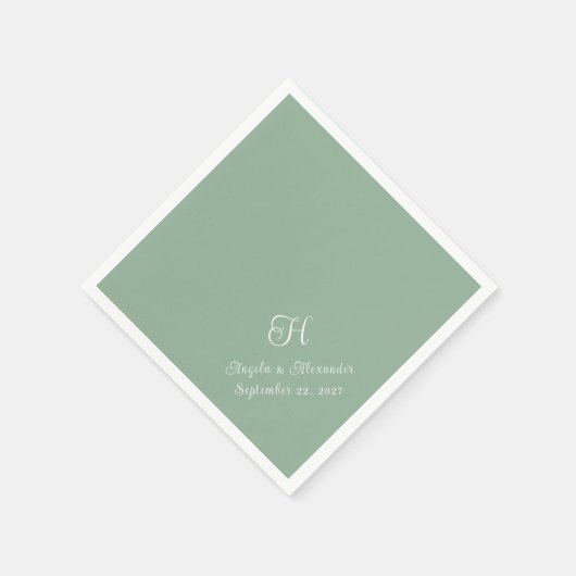 Het Groene en Witte Monogram Manuscript van het We Servet (Hoek)